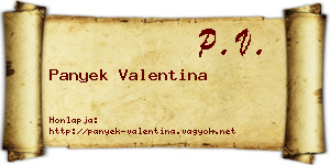 Panyek Valentina névjegykártya